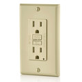 Leviton GFCI Receptacle, 15A, 125Vac, 5-15R, Ivory GFTR1-I